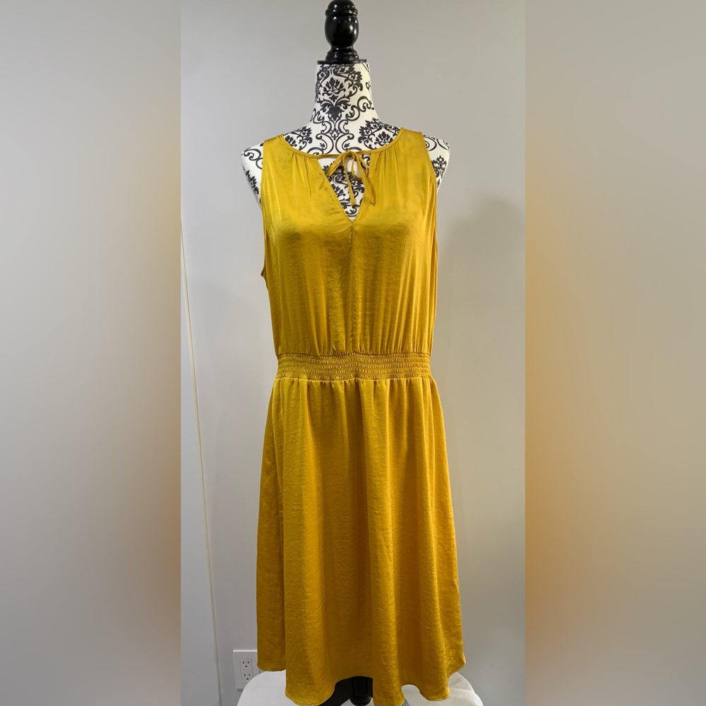 Reitmans, yellow dress, with elastic waist, size: XL